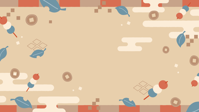 お団子と葉っぱな背景(5種)のサムネイル２枚目