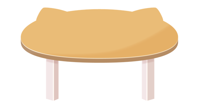 かわいいテーブル・ちゃぶ台のイラスト(3種)のサムネイル１枚目