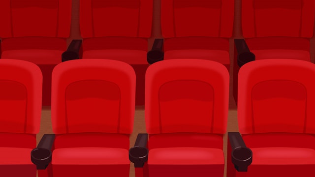 スクリーン側から見た映画館の座席の背景素材のサムネイル１枚目