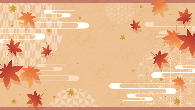 和柄と紅葉な秋の背景(8種)のサムネイル１枚目