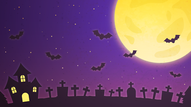 ハロウィンな月の背景(8種)のサムネイル１枚目