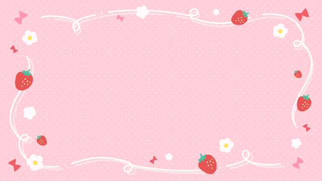 いちごとお花のかわいい背景(6種)のサムネイル１枚目