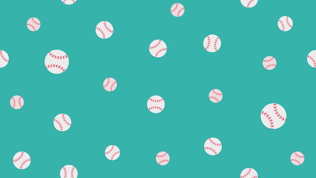 野球ボールの柄背景(6種)のサムネイル２枚目