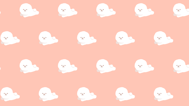 ビションフリーゼ柄の背景(12種＋1)のサムネイル１枚目