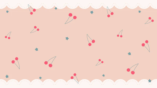 レトロなさくらんぼの背景(6種)のサムネイル２枚目