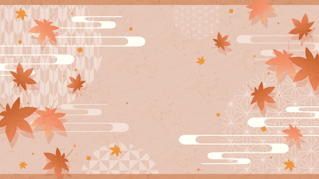 和柄と紅葉な秋の背景(8種)のサムネイル２枚目
