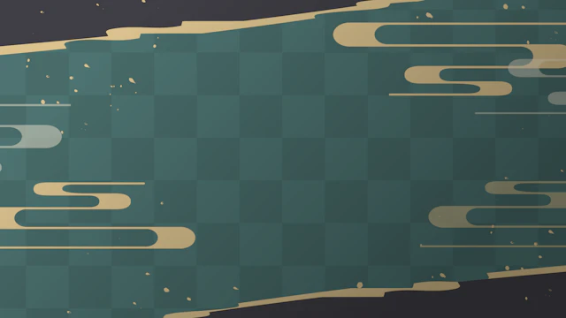 市松模様と雲の和風背景(6種)のサムネイル２枚目