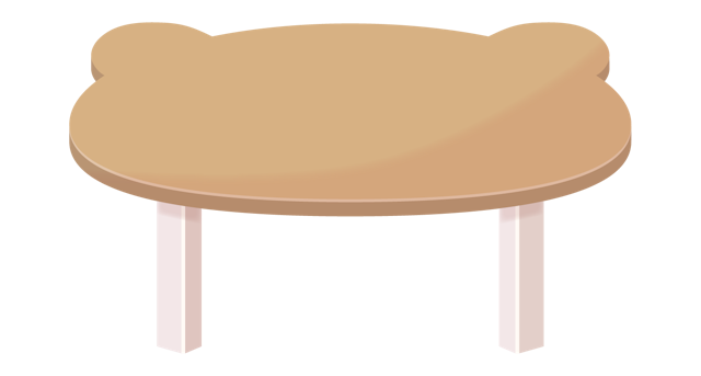 かわいいテーブル・ちゃぶ台のイラスト(3種)のサムネイル２枚目