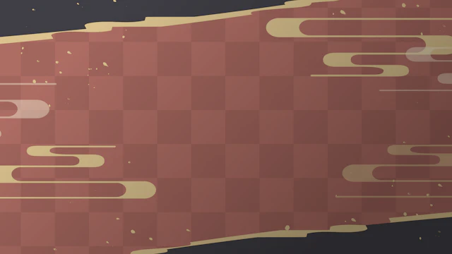 市松模様と雲の和風背景(6種)のサムネイル１枚目