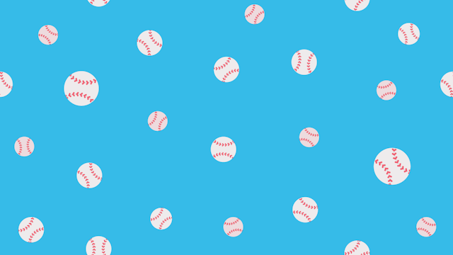 野球ボールの柄背景(6種)のサムネイル１枚目