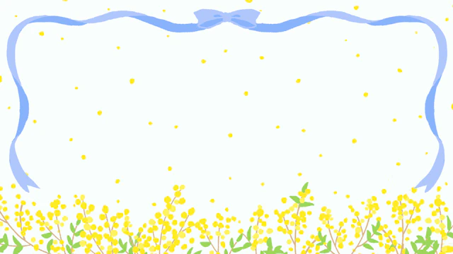 ミモザとリボンの背景(6種)のサムネイル１枚目