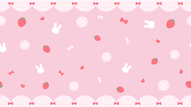 うさぎといちごホイップな背景(9種)のサムネイル１枚目