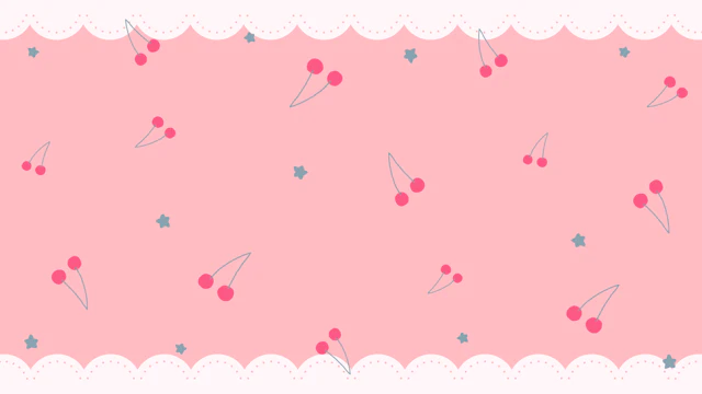 レトロなさくらんぼの背景(6種)のサムネイル１枚目